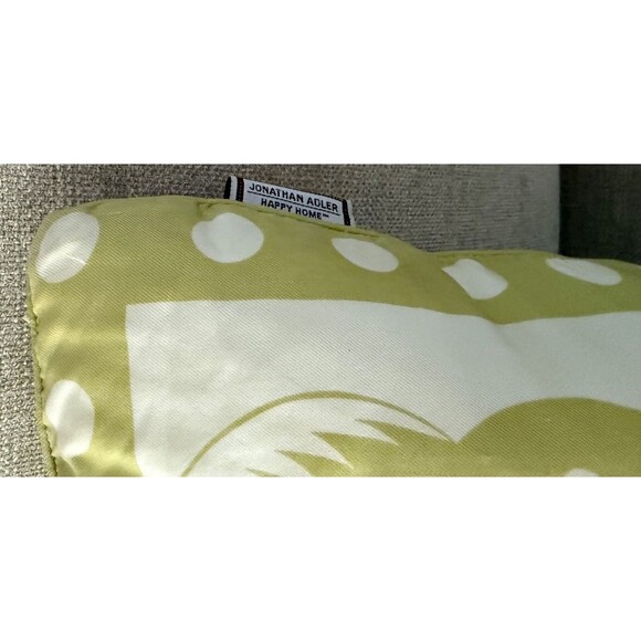 Jonathan Adler Happy Home Silk Pillow Cover 18" x 18" Apple Green Paisley - Picture 5 of 8